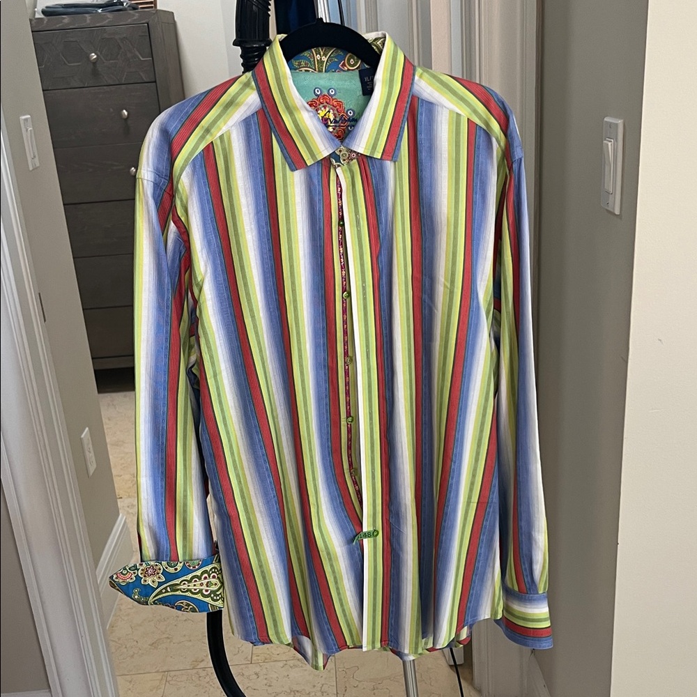 Robert Graham Vibrant Striped Button Down Shirt